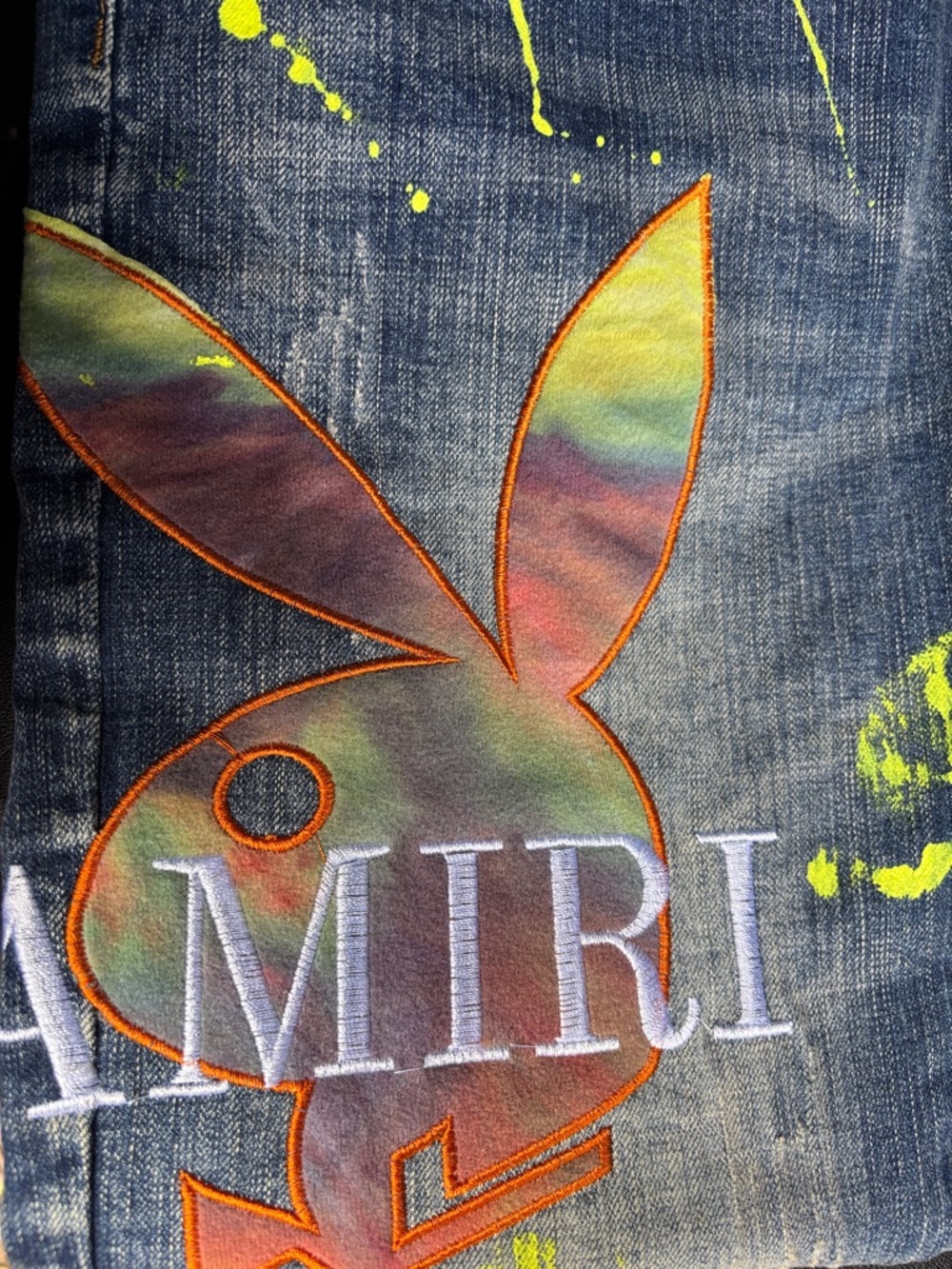 AMIRIxPlayboy 2021 pre-fall collection luxury street wear denim slim jeans - Picture 3 of 8